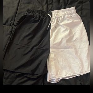 Black and white shorts